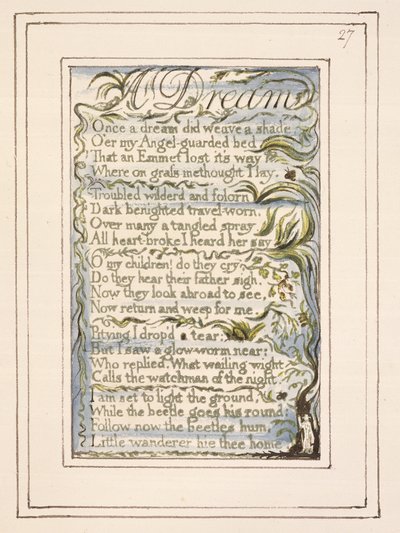 A Dream: plate 27 from Songs of Innocence and of Experience (copy R) c.1802-08 by William Blake